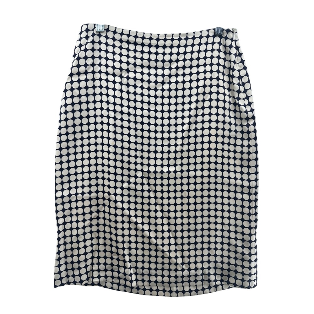 Banana Republic 100% Silk‎ Polka Dot Skirt Knee Length Lined Career - Picture 2 of 11